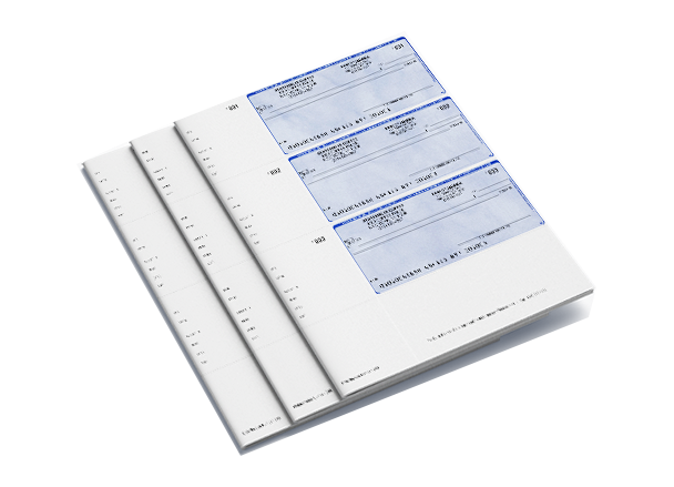 3 per page Wallet Quickbooks Online Checks Printing Layout 100% compatible with quickbooks provided by Business Checks Online.com