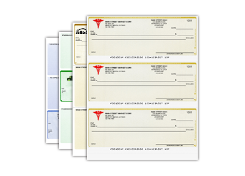 Double Signature Business Computer Checks Online Cheap | 100% Compatible and Customized | Voucher, Middle, Bottom, Wallet, 3 Per-Page Checks