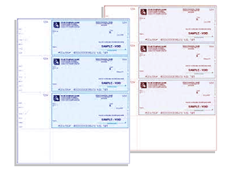 3 per page Wallet QuickBooks Checks Layout 100% compatible with quickbooks provided by MICR Check Printing.com