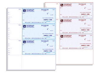 3 per page Wallet Print Checks Without Quickbooks Layout 100% compatible with quickbooks provided by Business Checks Online.com