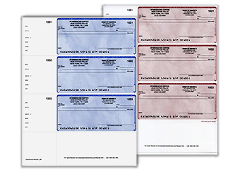 3 per page Wallet Quicken Checks Layout 100% compatible with quicken provided by MICR Check Printing.com