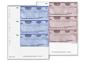 3 per page Wallet Quicken Checks and Envelopes Layout 100% compatible with quicken provided by MICR Check Printing.com