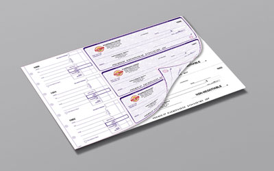 High Security Duplicate Manual Check Printing with Full Color Logo