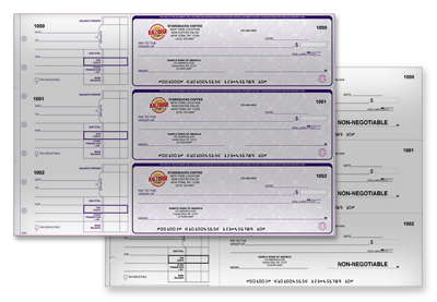 High Security Duplicate Manual Check Printing with Full Color Logo