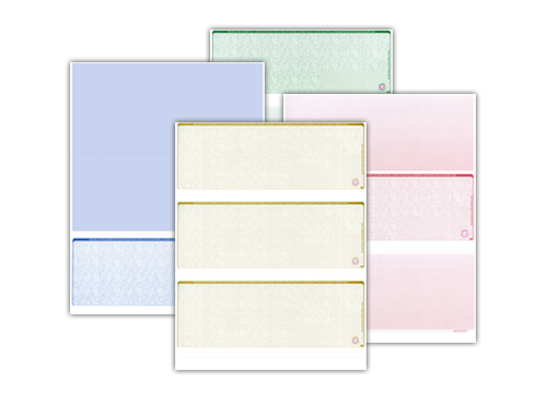 Order Printable Business Blank Checks | Regular/High-Security, Voucher, Middle, Bottom, 3 Per-Page, Wallet
