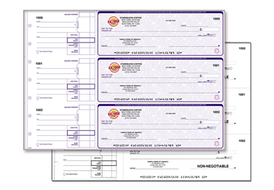 High Security Duplicate Manual Check Printing with Full Color Logo